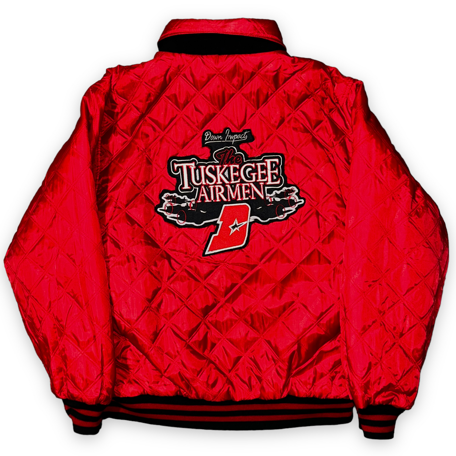 Hip-Hop Vintage Leather and Wool Reversible Impact Down Bomber (L and XL)